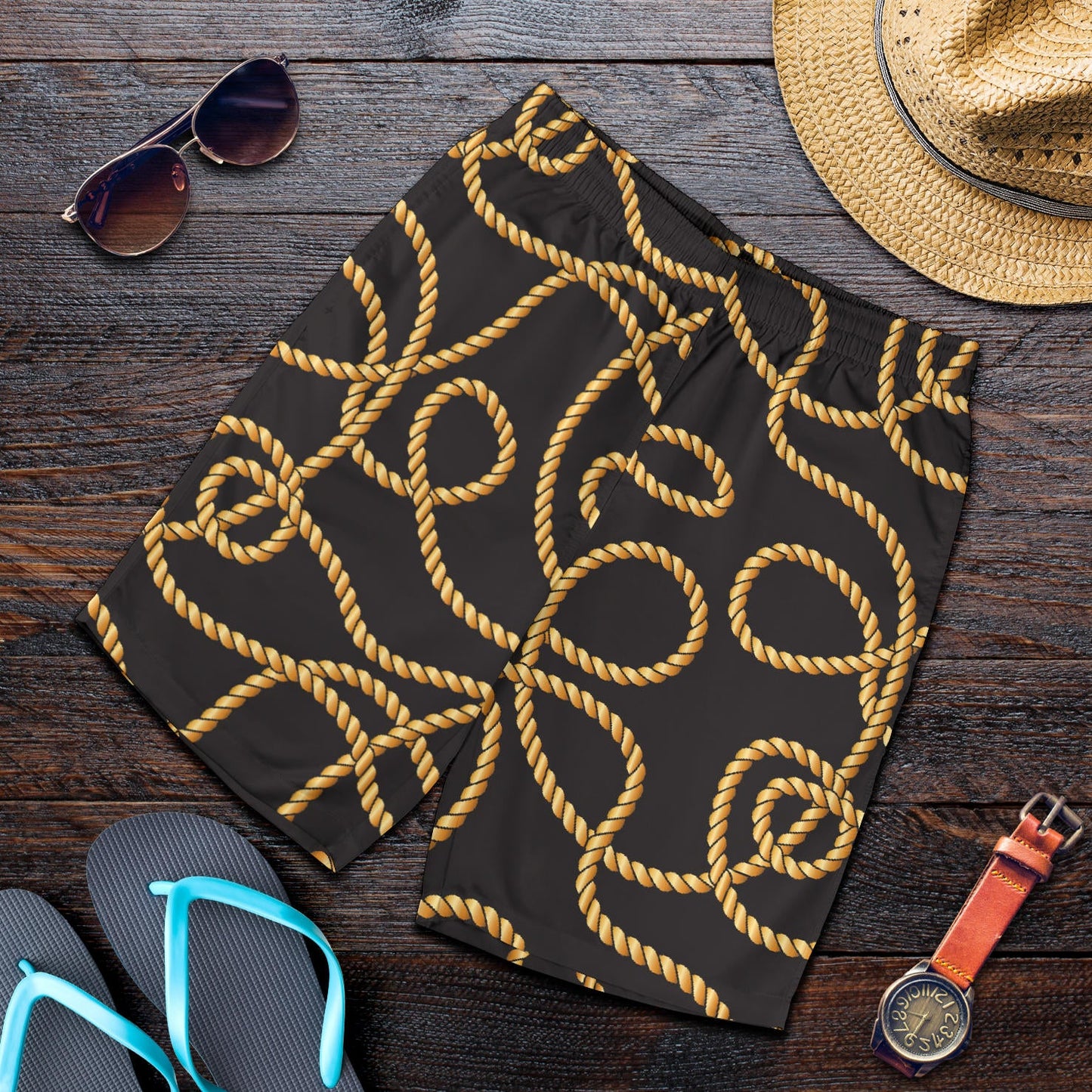 Rope Pattern Print Design A04 Mens Shorts