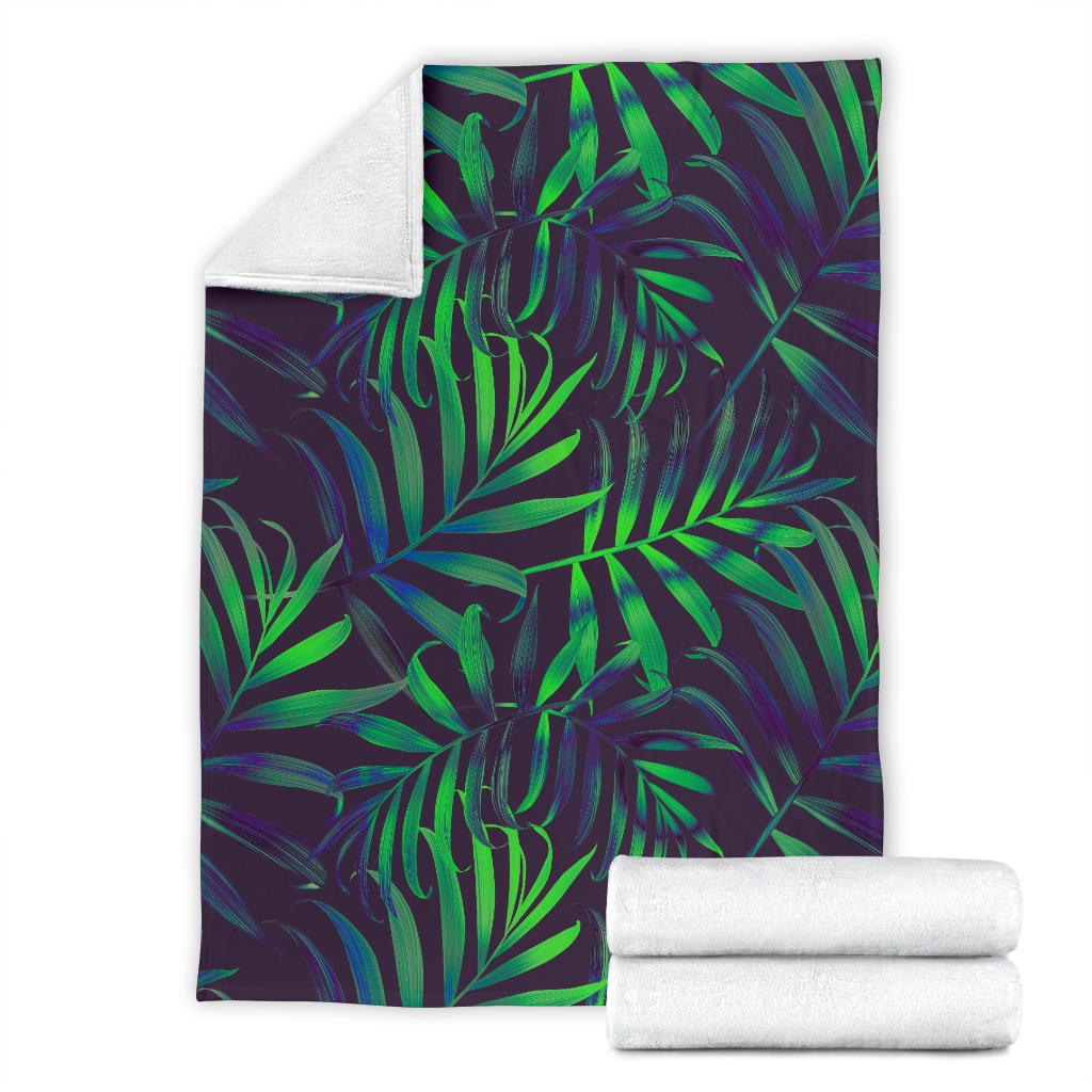 Palm Leaves Pattern Print Design PL01 Fleece Blanket