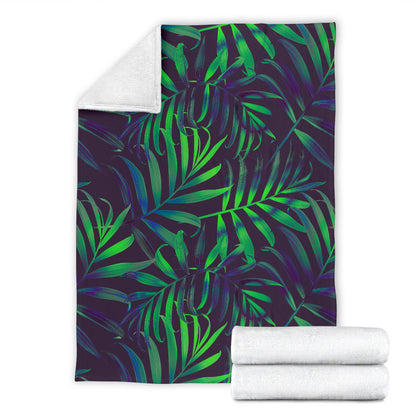 Palm Leaves Pattern Print Design PL01 Fleece Blanket