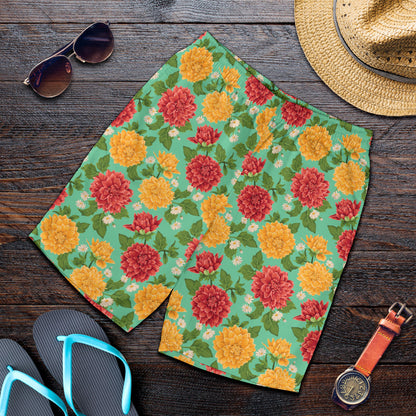 Dahlia Pattern Print Design DH011 Mens Shorts