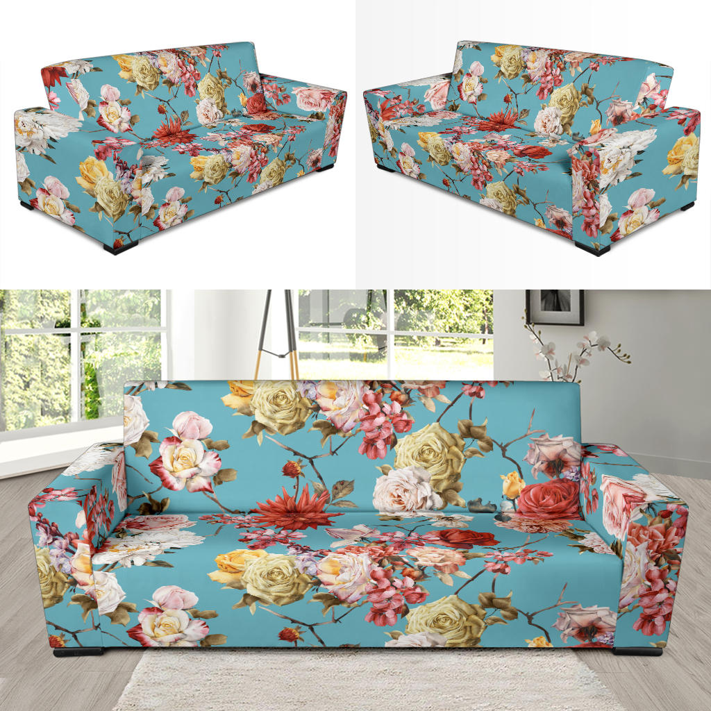 Summer Floral Pattern Print Design SF05 Sofa Slipcover