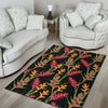 Heliconia Pattern Print Design HL01 Area Rugs