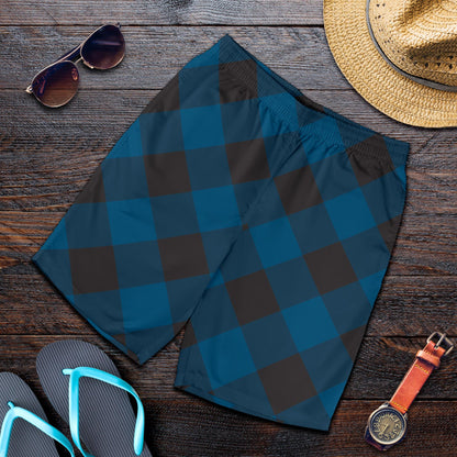 Plaid Blue Pattern Print Design A04 Mens Shorts