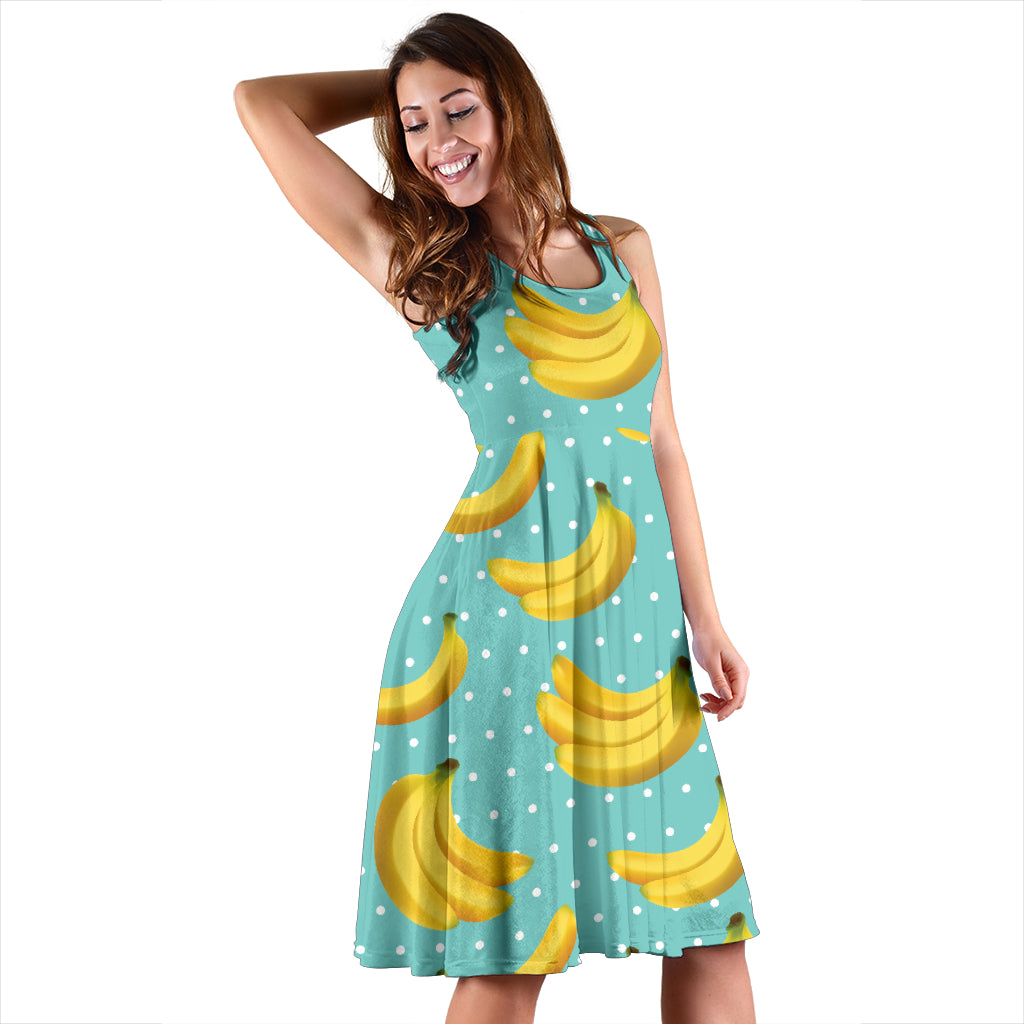 Banana Pattern Print Design BA02 Midi Dress