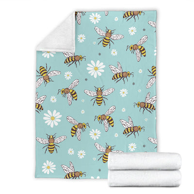 Bee Pattern Print Design BEE010 Fleece Blanket