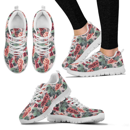 Grape Pattern Print Design GP01 Sneakers White Bottom Shoes