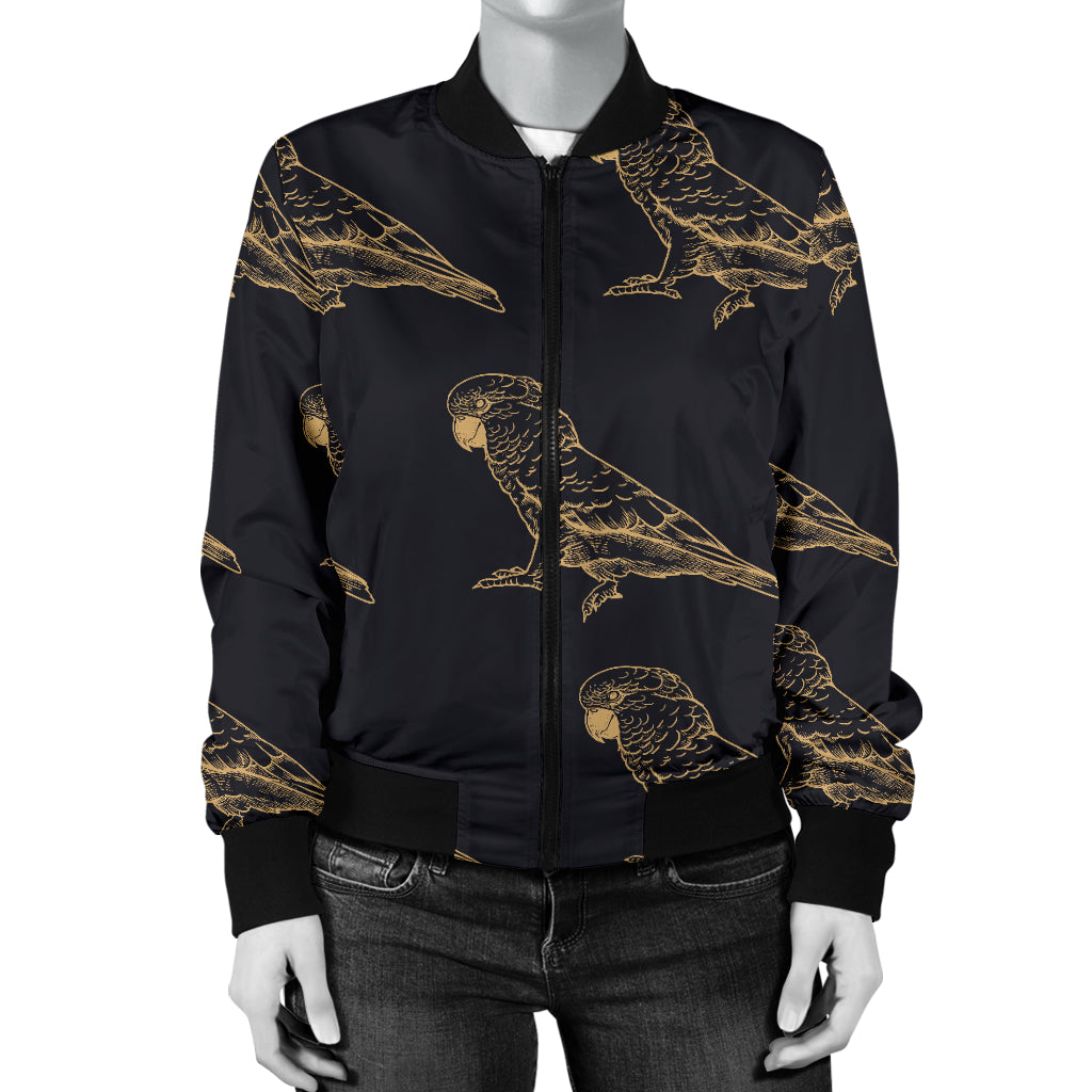 Parakeet Pattern Print Design A04 Women's Bomber Jacket