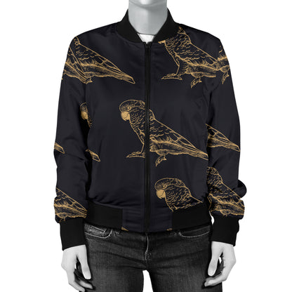 Parakeet Pattern Print Design A04 Women's Bomber Jacket