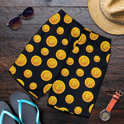 Bitcoin Pattern Print Design DO04 Mens Shorts