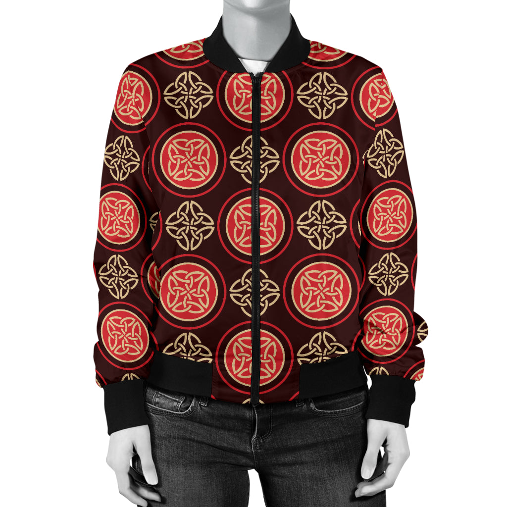 Celtic Pattern Print Design 02 Women's Bomber Jacket
