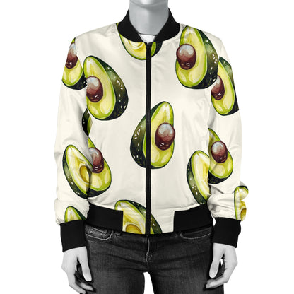 Avocado Pattern Print Design 01 Women's Bomber Jacket