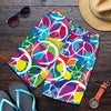 Peace Sign Colorful Pattern Print Design A02 Mens Shorts