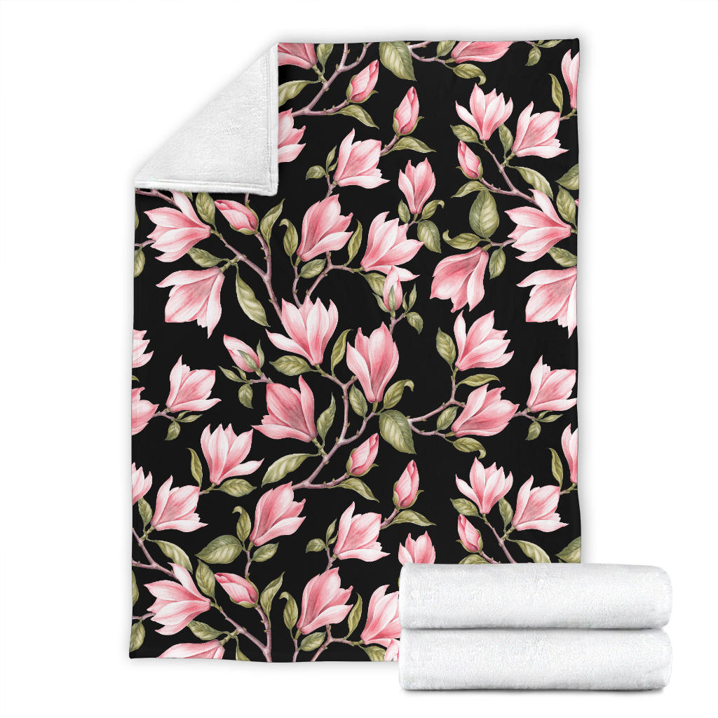 Magnolia Pattern Print Design MAG03 Fleece Blanket