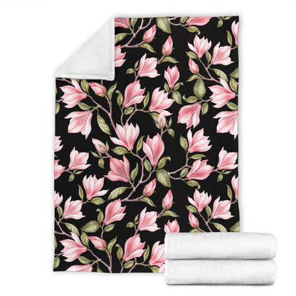 Magnolia Pattern Print Design MAG03 Fleece Blanket