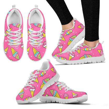 Ice Cream Pattern Print Design IC04 Sneakers White Bottom Shoes