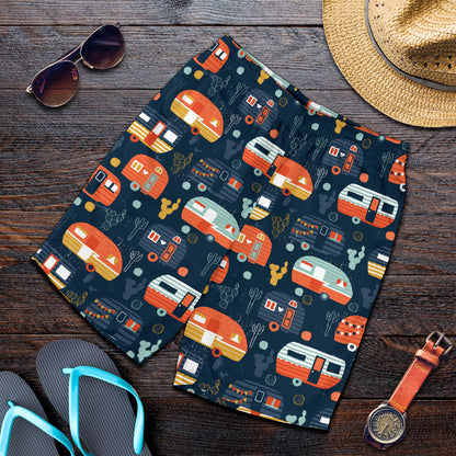 Camper Caravan Print Pattern Mens Shorts