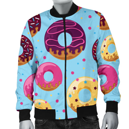Donut Pattern Print Design DN07 Men Bomber Jacket