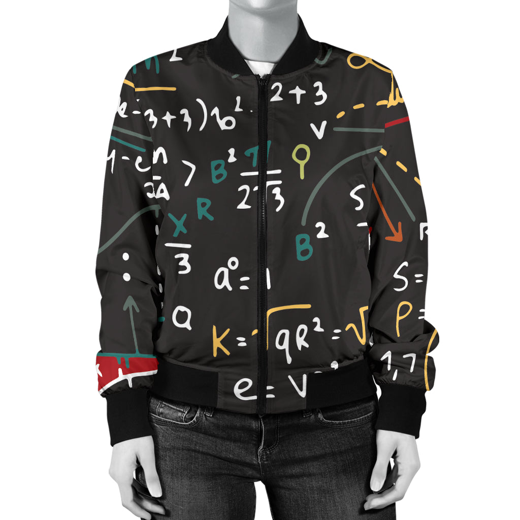 Math Pattern Print Design 04 Women's Bomber Jacket