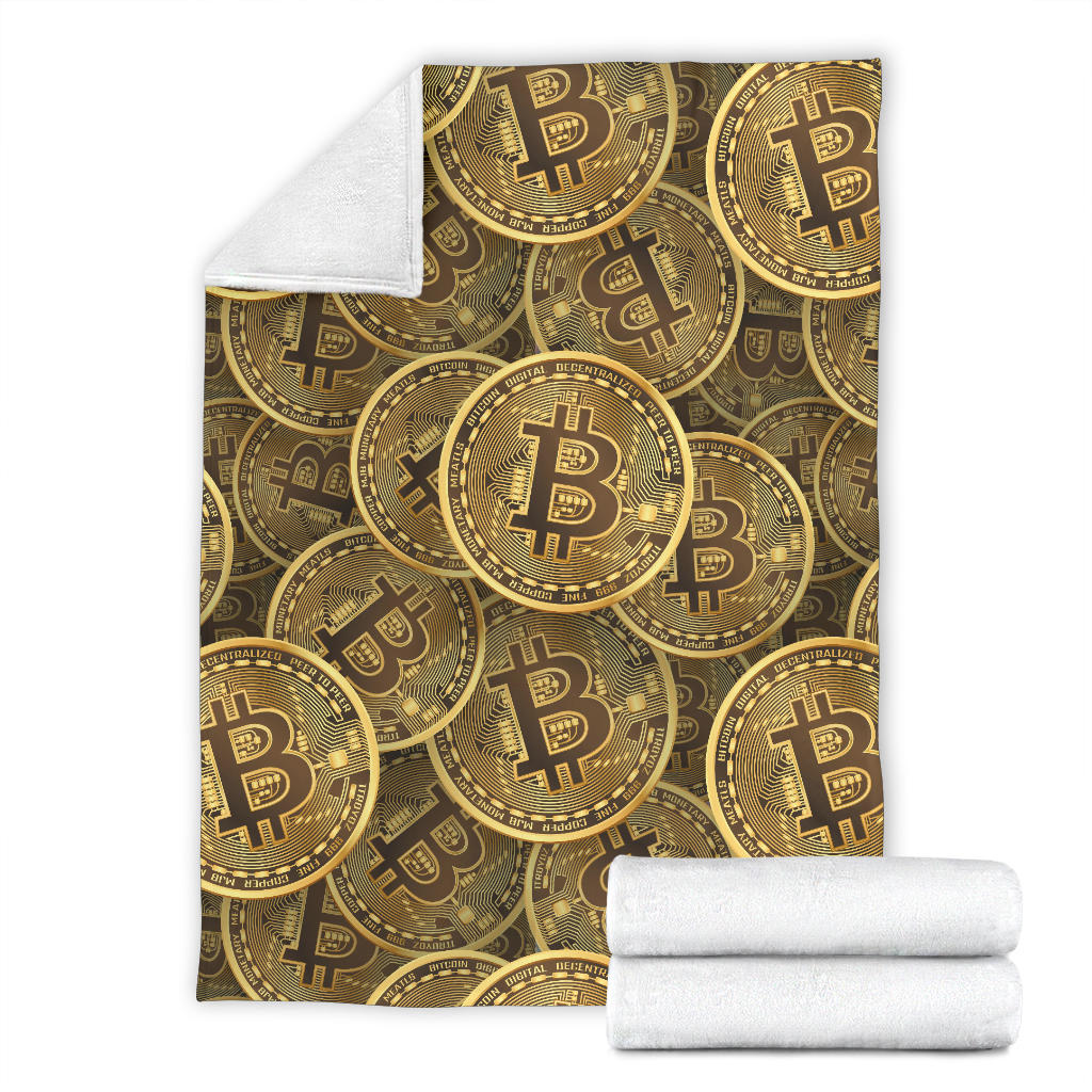 Bitcoin Pattern Print Design DO01 Fleece Blanket