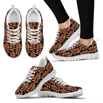 Heliconia Pattern Print Design HL05 Sneakers White Bottom Shoes