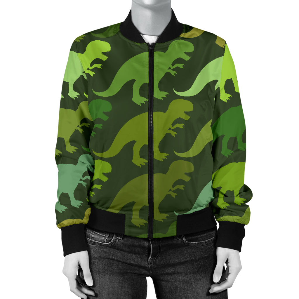 T Rex Pattern Print Design A03 Women's Bomber Jacket