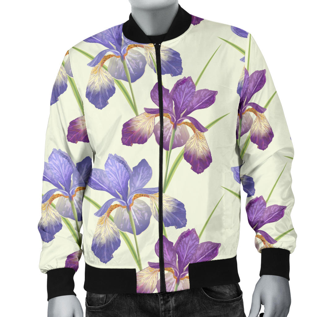 Iris Pattern Print Design IR08 Men Bomber Jacket
