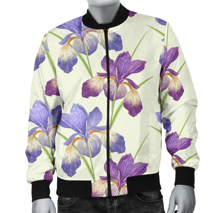 Iris Pattern Print Design IR08 Men Bomber Jacket