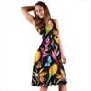 Tropical Flower Pattern Print Design TF016 Midi Dress