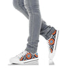 African Kente White Bottom Low Top Shoes