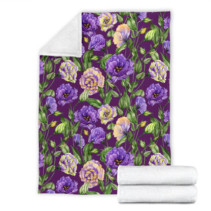 Lisianthus Pattern Print Design LT03 Fleece Blanket