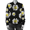 Daisy Pattern Print Design DS01 Women Bomber Jacket