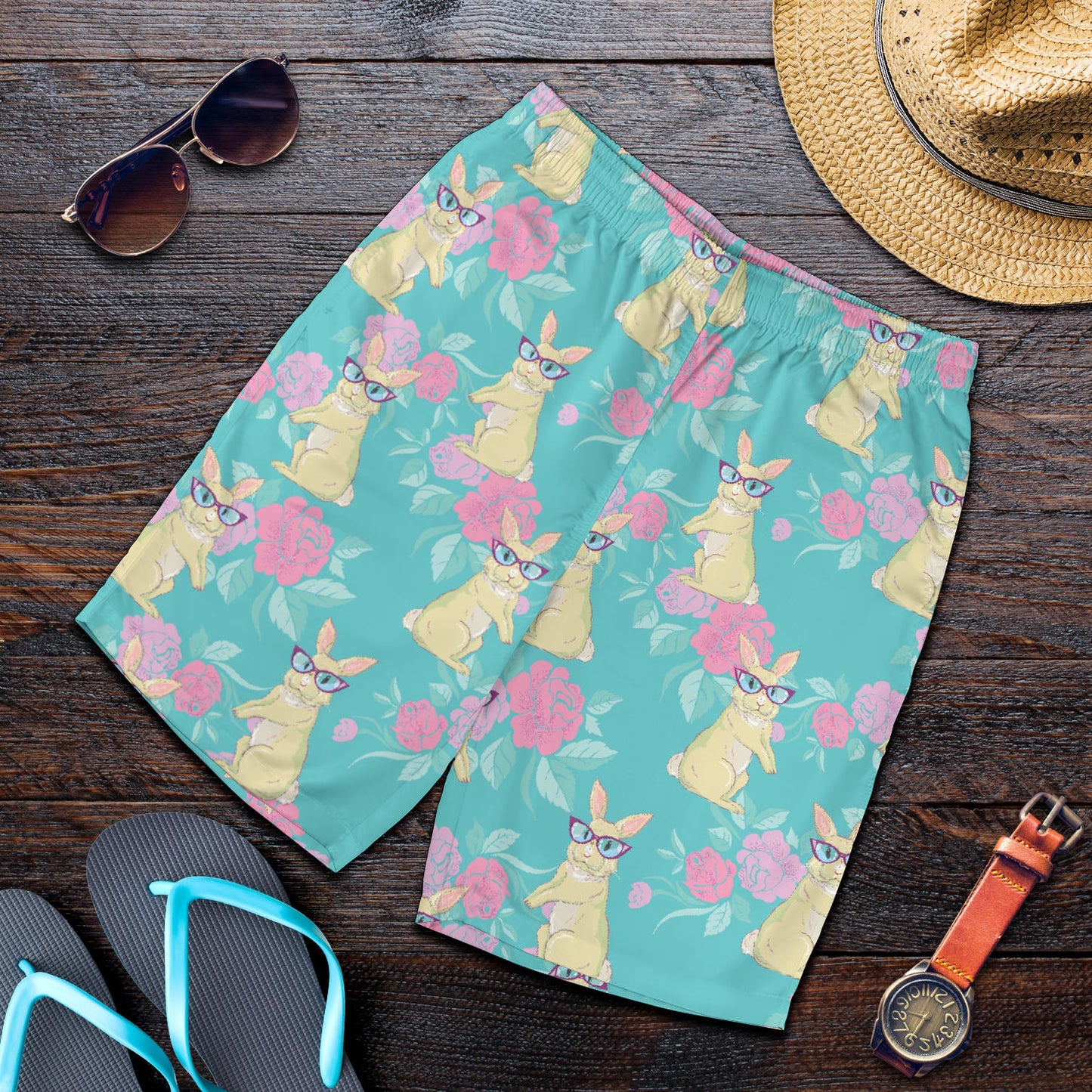 Rabbit Pattern Print Design RB05 Mens Shorts
