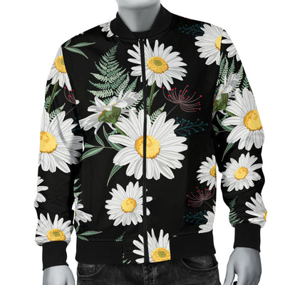 Daisy Pattern Print Design DS07 Men Bomber Jacket