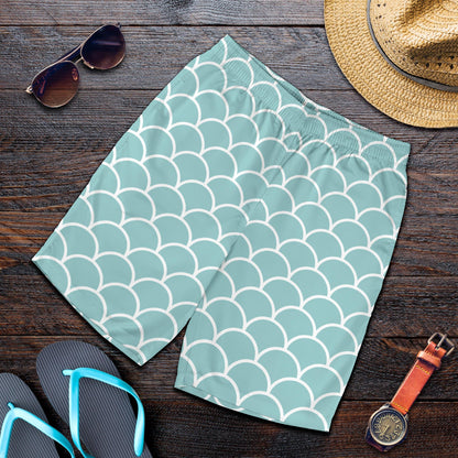 Scales Teal Pattern Print Design 02 Mens Shorts