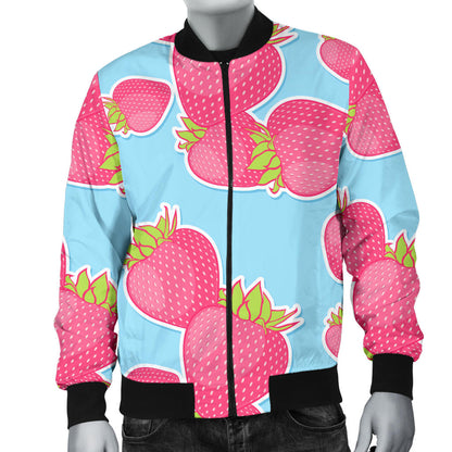 Strawberry Pattern Print Design SB04 Men Bomber Jacket