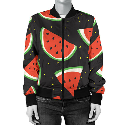 Watermelon Pattern Print Design WM09 Women Bomber Jacket