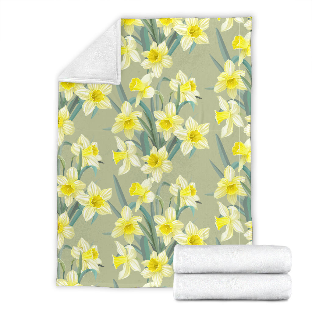 Daffodils Pattern Print Design DF01 Fleece Blanket