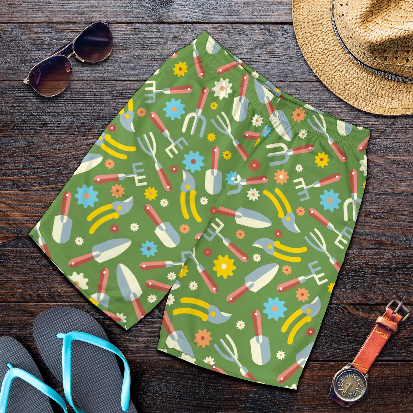 Gardening Pattern Print Design G06 Mens Shorts
