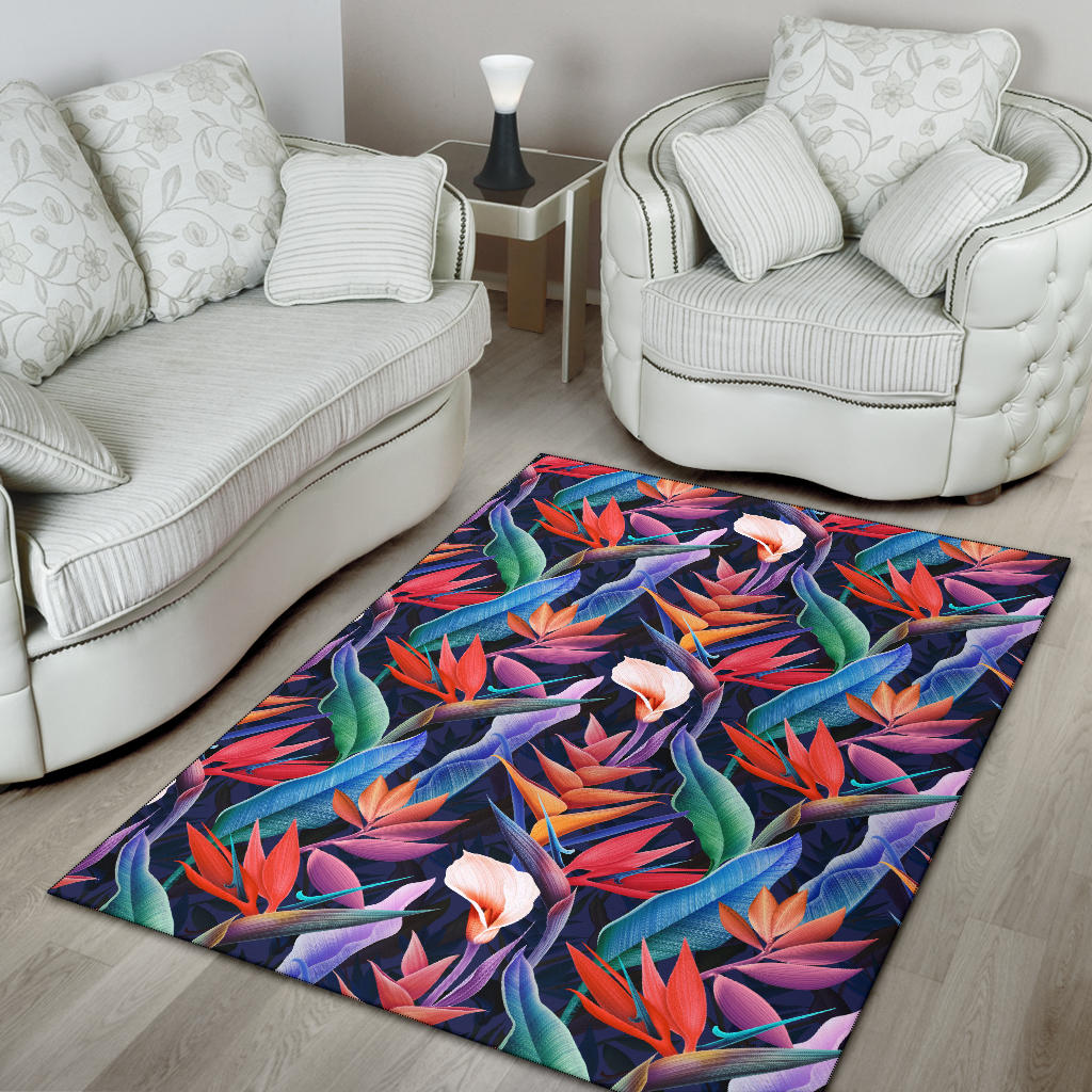 Tropical Flower Pattern Print Design TF023 Area Rugs