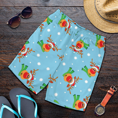 Reindeer cute Pattern Print Design 02 Mens Shorts