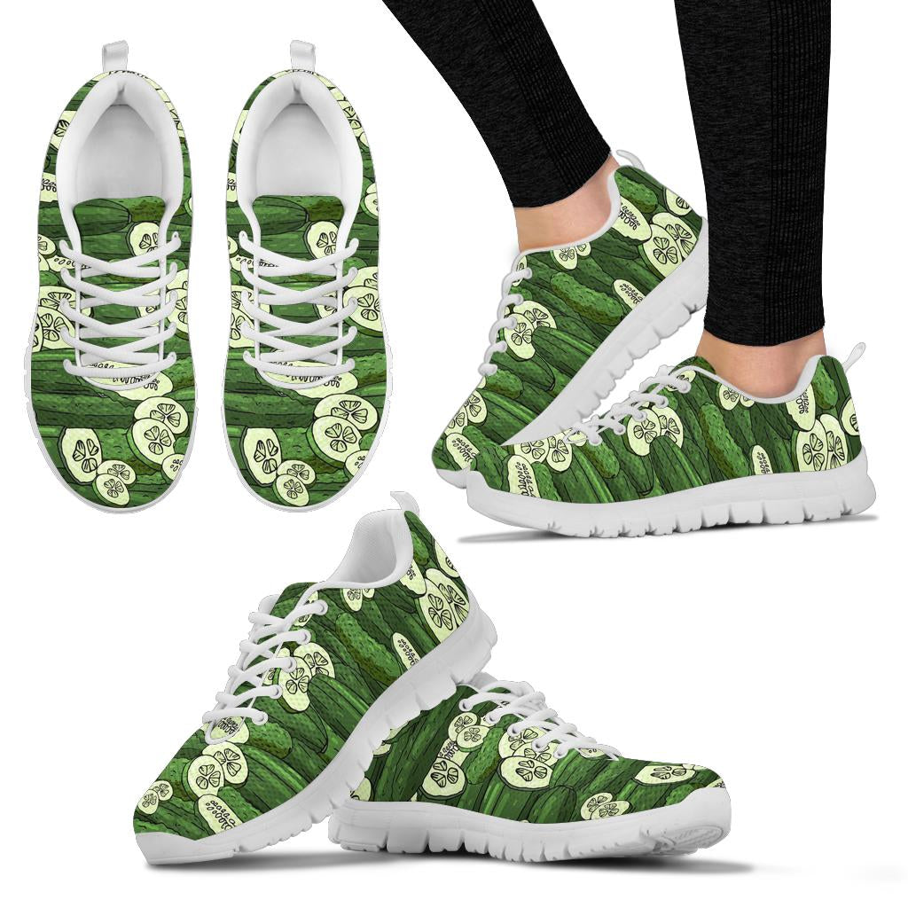 Cucumber Pattern Print Design CC01 Sneakers White Bottom Shoes