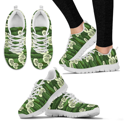 Cucumber Pattern Print Design CC01 Sneakers White Bottom Shoes