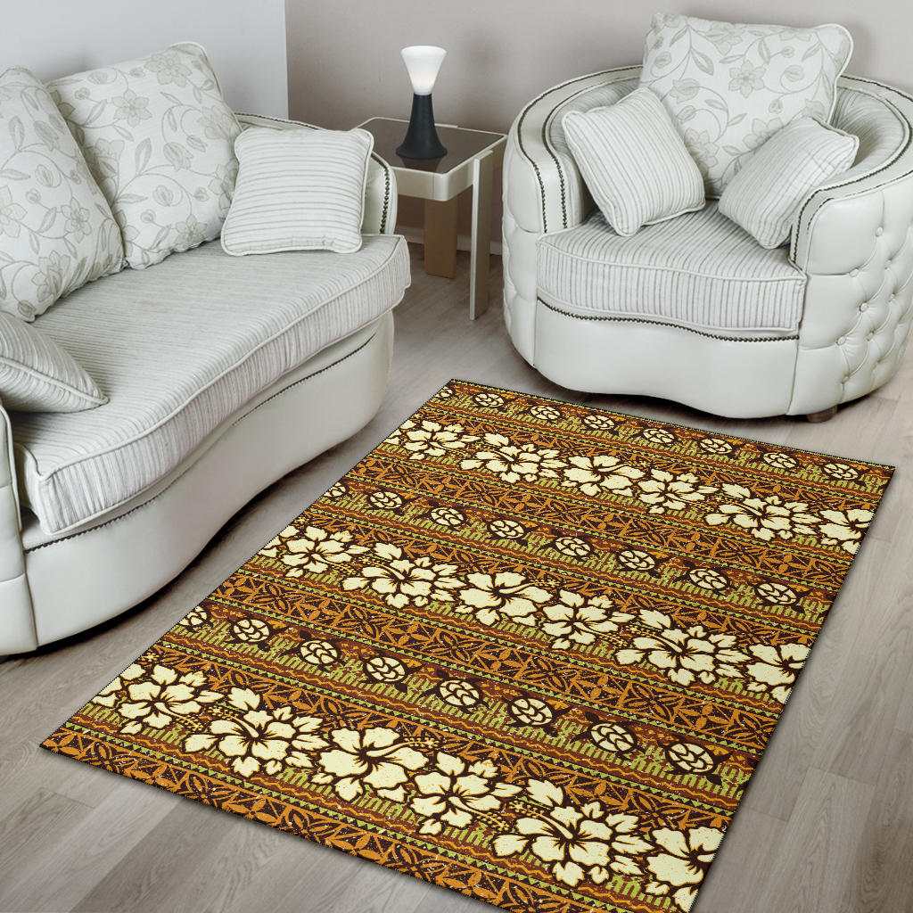 Hawaiian Themed Pattern Print Design H015 Area Rugs