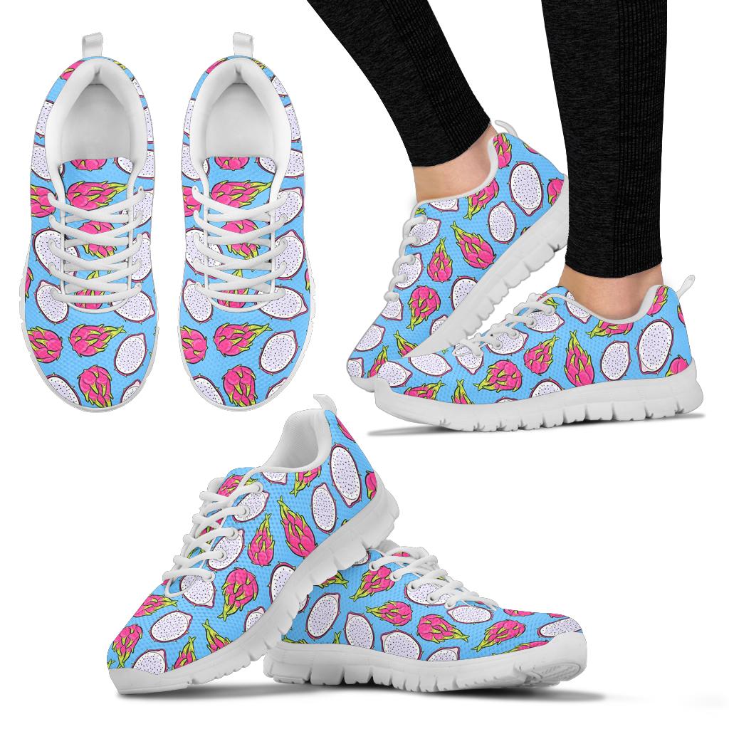 Dragonfruit Pattern Print Design DF04 Sneakers White Bottom Shoes