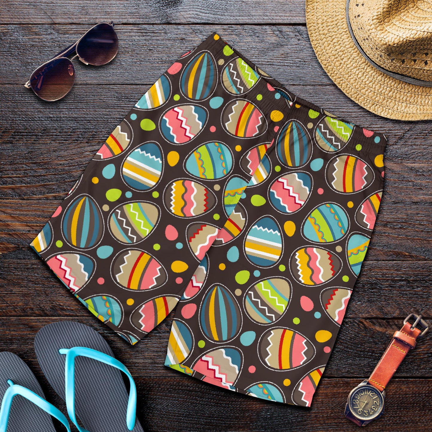 Easter Eggs Pattern Print Design RB03 Mens Shorts