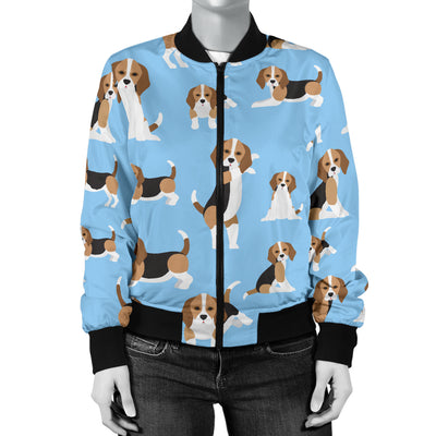 Beagle Pattern Print Design 03 Women's Bomber Jacket