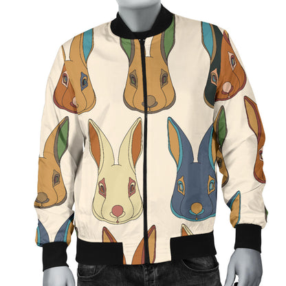 Rabbit Pattern Print Design RB04 Men Bomber Jacket