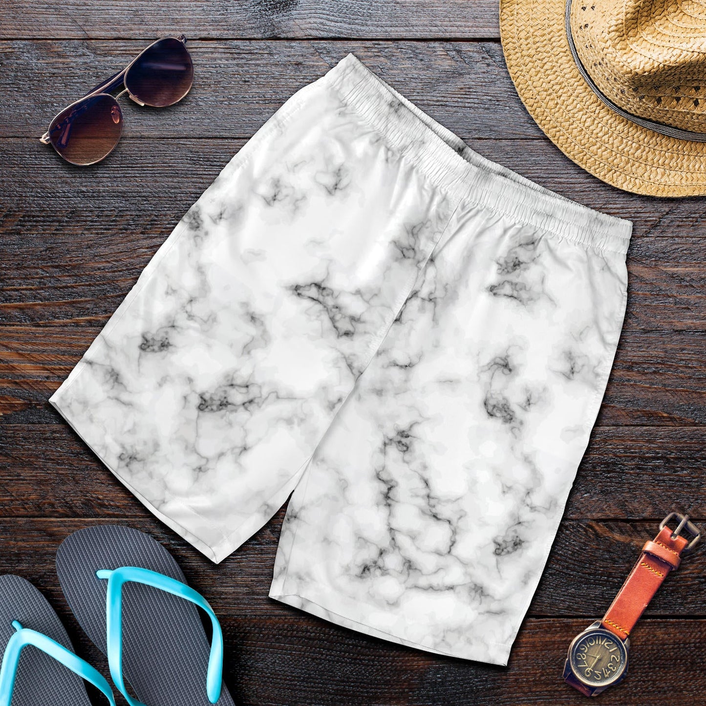 Marble Pattern Print Design 01 Mens Shorts