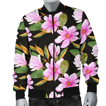Magnolia Pattern Print Design MAG08 Men Bomber Jacket