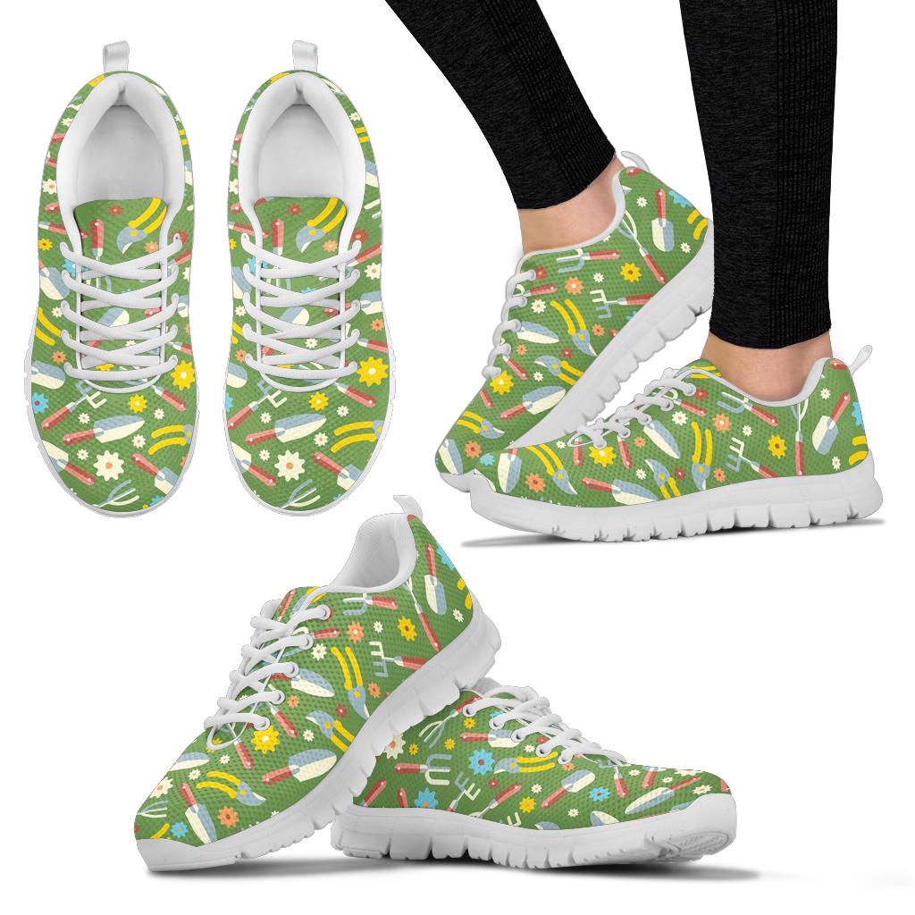Gardening Pattern Print Design G06 Sneakers White Bottom Shoes